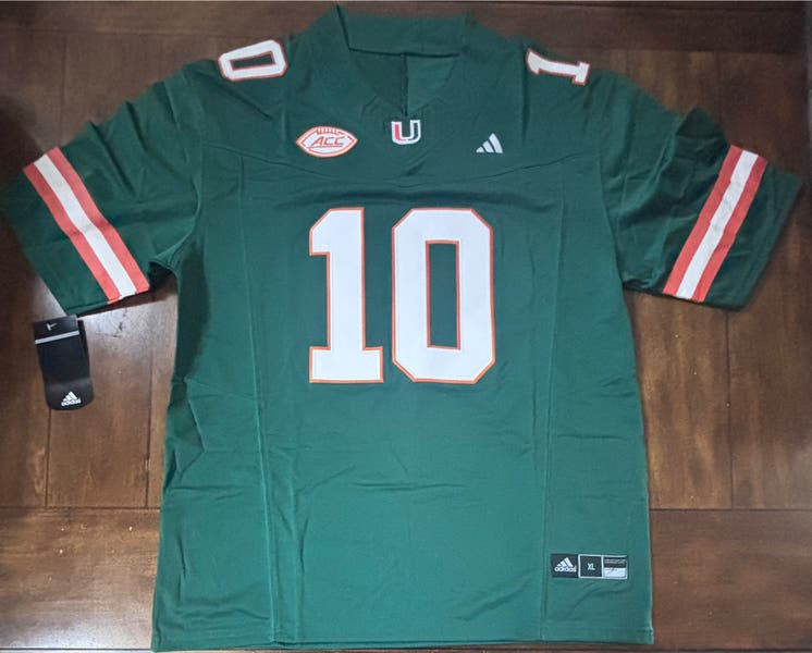 Miami Hurricanes Malachi Toney Adult XL Stitched Green Jersey
