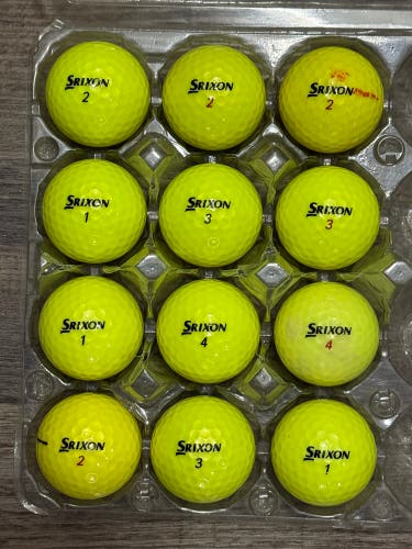 12 Srixon Z-Star Yellow Golf Balls - 5A/4A Condition