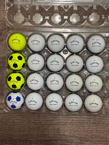 20 Callaway ERC Soft Golf Balls with Triple Track and Truvis Design (5A/4A)