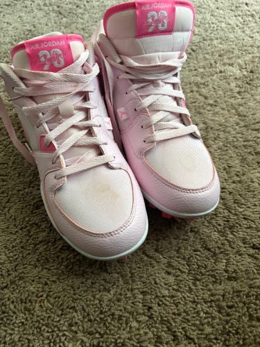 Pink Unisex Size M 11.0 (W 12.0) Adult Air Jordan Molded Cleats Cleats (New)