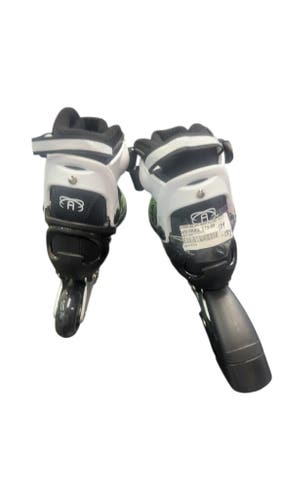 Aktion Adjustable Inline Skates Black/White/Green New Size 10-13 kids
