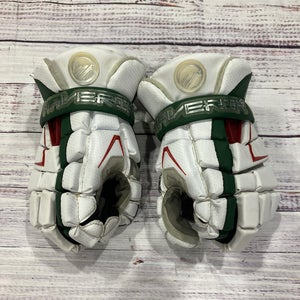 White 13" Maverik M4 Lacrosse Gloves (Used)