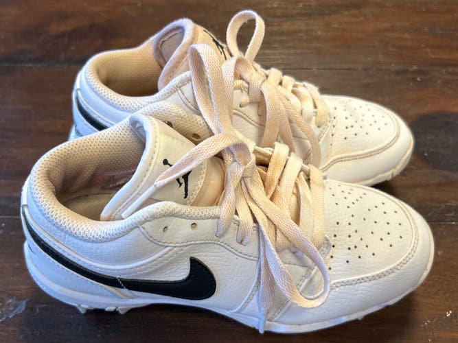 White Kid's 3Y (Big Kids / Youth) Youth Jordan 1 Low Top Molded Cleats (Used)