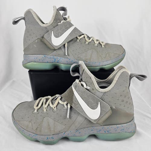 Nike Lebron 14 Shoes Sneakers Marty Mcfly Gray Blue 852405 005 Mens Size 8.5