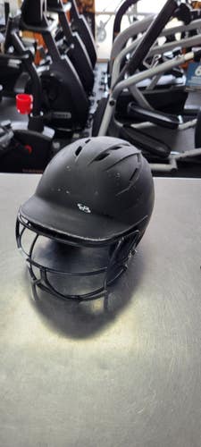 Used BoomBah HELMET WITH MASK 7-7 3/4 Batting Helmet w/Mask Black One Size 11497-S000159459