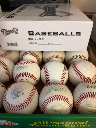 Diamond Baseballs DBP LS 12 Pack of Brand New practice balls in Box for college/HS + 12 used(24)