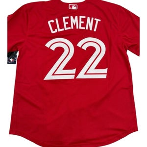 Toronto Blue Jays Red Canada Day 50th Patch Clement Jersey
