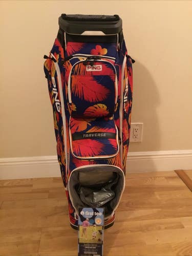 Ping Traverse Multicolor Cart Golf Bag with 14-way Dividers & Rain Cover (Read)