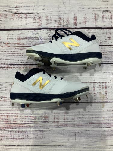 White Women's New Balance Metal Cleats - Size 8.5 (New)