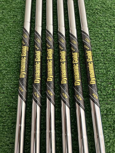 Dynamic Gold Mid 90 R300 Regular Flex Steel 6pc Iron Shafts 5-P Set .370 Tip