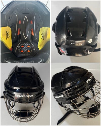 Medium Bauer Re-Akt 75 Helmet (Used) - With Cage