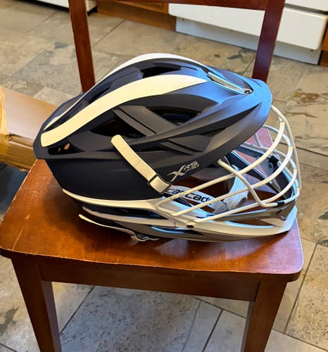 Cascade XRS Pro Lacrosse Helmet- OSFM Matte Blue, White, And Silver. Used 8 Times