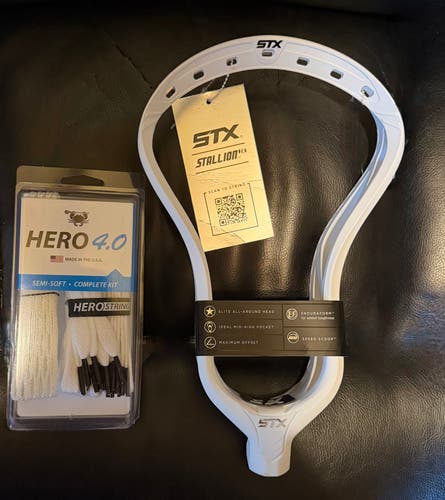 BRAND NEW!! STX STALLION 1K Lacrosse Head with HERO 4.0 mesh kit valued at $39.99!!