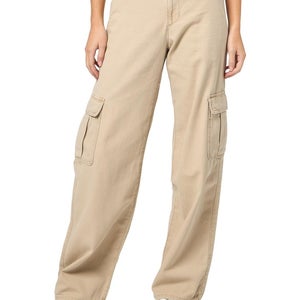 Levi's Superlow Cargo Pants Women 33X32 Khaki Low Rise Loose Fit Zip Fly JAX1858