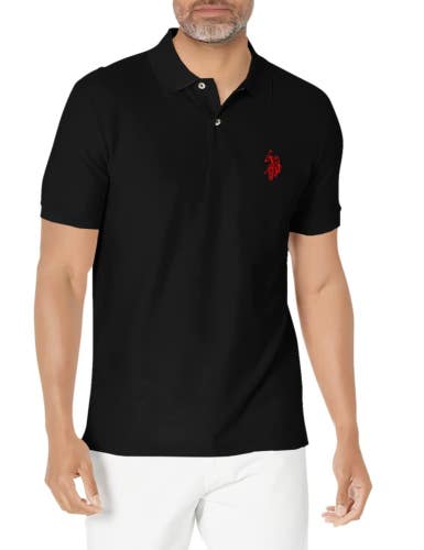 U.S. Polo Assn. Ultimate Pique Polo Shirt Men's Small Black Performance JAX1824
