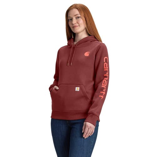 Carhartt Iconic Clarksburg Hoodie Women's Barnwood Graphic Relaxed Fit JAX1759