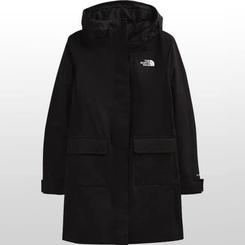 The North Face City Breeze Rain Parka II Jacket Womens S Black Windproof UPS1353