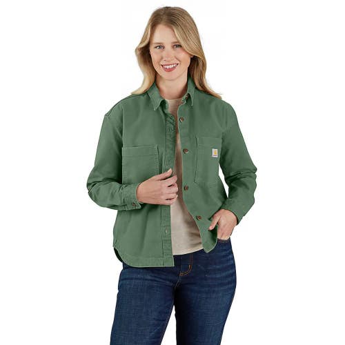 Carhartt Montana Rugged Flex Overshirt Womens M Frosted Balsam Button Up UPS1328
