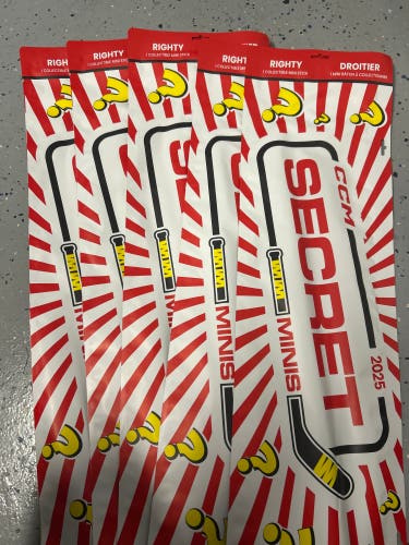 CCM Secret Mini Sticks. Right Handed Lot of 5!(New)