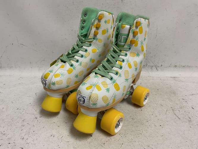 Used RollerDerby CANDI GIRL 12-2 Junior Roller Quad Skates Yellow Adjustable 11855-S000206974