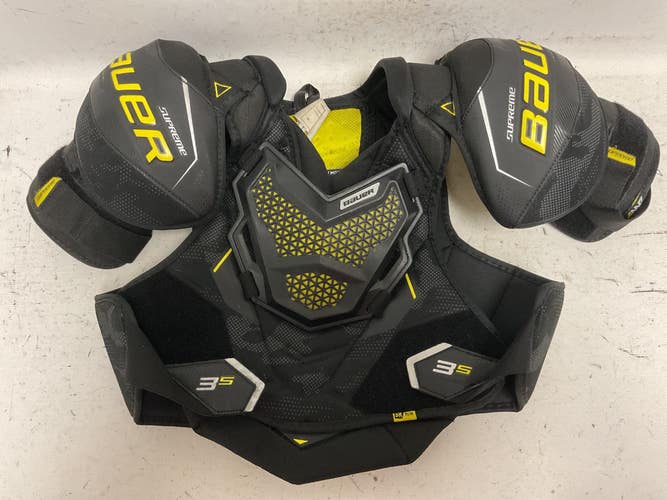 Used Bauer SUPREME 3S Senior Shoulder Pads Black And Yellow MD 11855-S000206967