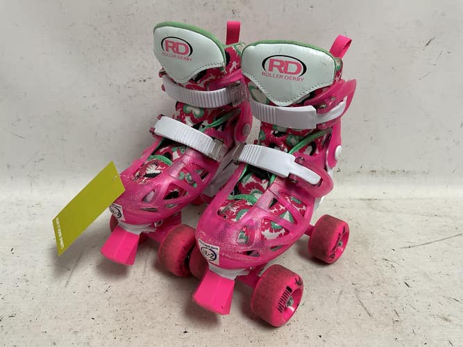 Used RollerDerby QUAD SKATE 12-2 Junior Roller Quad Skates Pink Adjustable 11855-S000206963