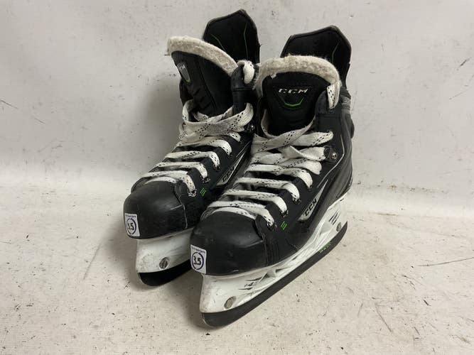Used CCM RIBCOR 50K Junior Hockey Skate Black And Neon Green Junior 03.5 11855-S000206880