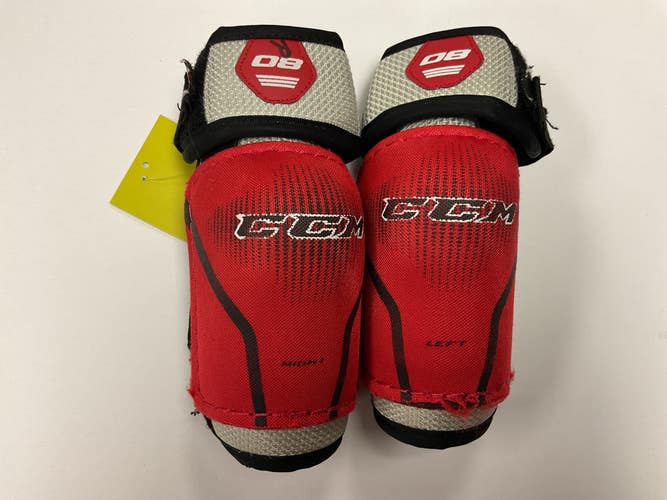 Used CCM U+ 08 Junior Elbow Pads Black And Red SM 11855-S000206986