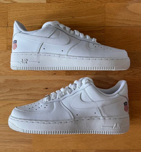 Pro Stock Team USA Hockey Women's Size 9 (M 7.5) Nike Air Force 1 Low Shoes - NEW