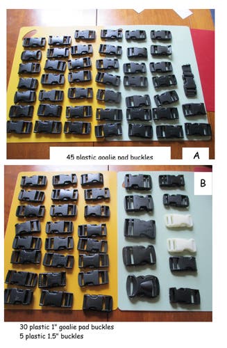 BUNDLE Goalie Pad Plastic Buckles and Accessories BUNDLE