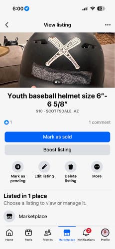 6 3/4 Batting Helmet (Used)