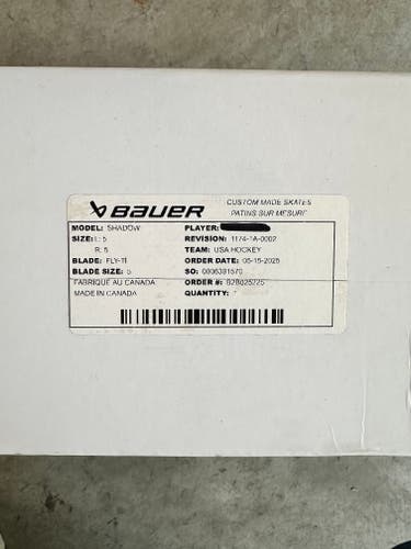 Black Bauer Supreme Shadow Hockey Skates Regular Width Pro Stock Size 5 (Used)