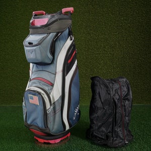 Callaway ORG 14 2019 Cart Golf Bag Red White Blue 14-Way USA Flag W/ Rainhood!