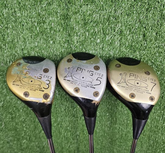 Ping Eye 2 Fairway Wood Set 3 5 7 3W 5W 7W KT-M Stiff Flex Steel Shafts RH