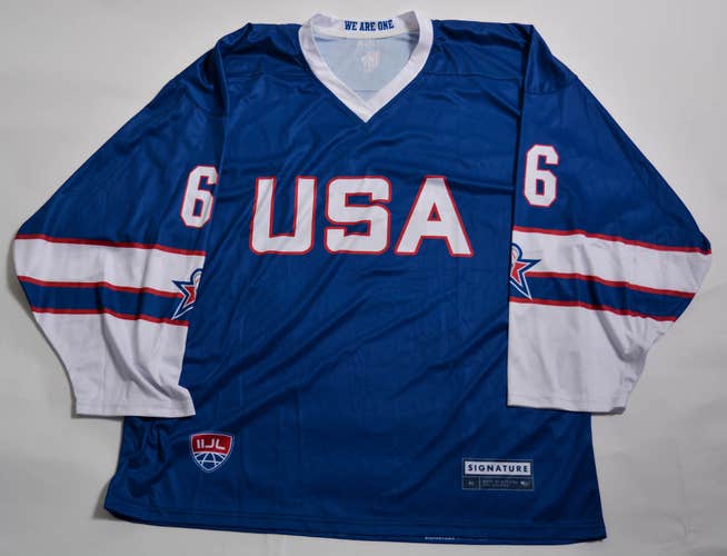 Blue Large Adult Unisex Jersey (New) USA Indoor Game Jersey #66