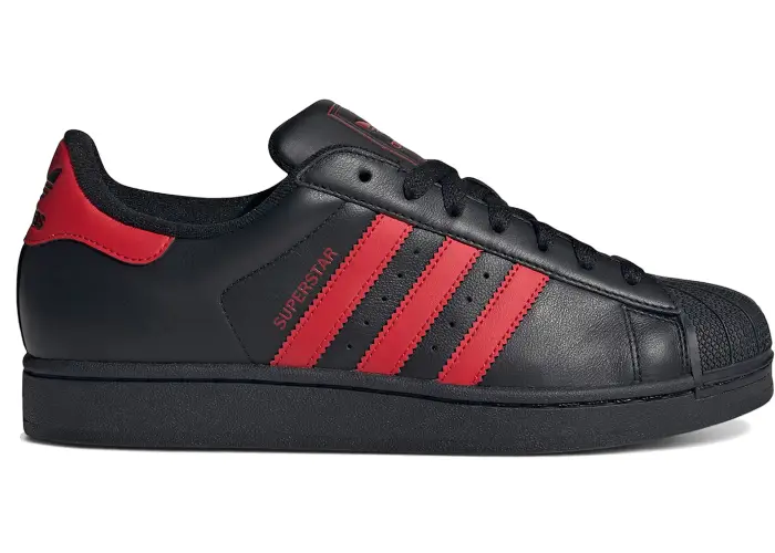 Size 11.5 - adidas Superstar II Black Scarlet IH4172