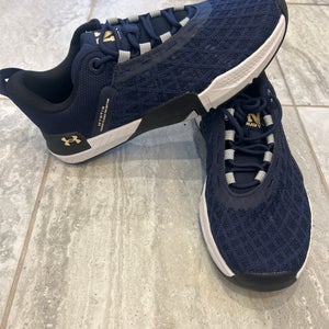 *NEW* Navy Lacrosse Men's Size M 10.0 (W 11.0) Adult Under Armour Tribase Reign 4 Shoes (New)