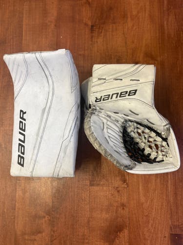 Bauer GSX Junior Glove & Blocker Set White Regular ( Used)
