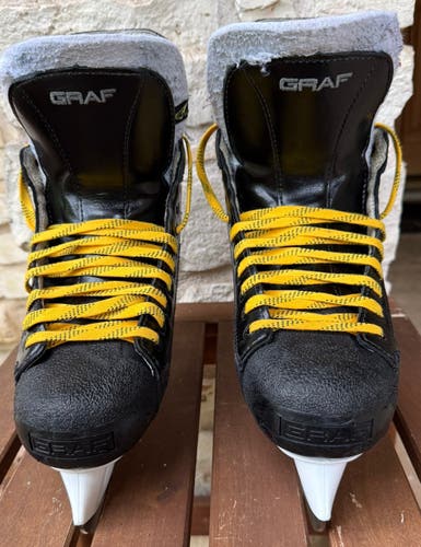 Made in Canada 2025 Graf G755 Pro Hockey Skates Regular Width 9.5 (Used). FREE SHIPPING!