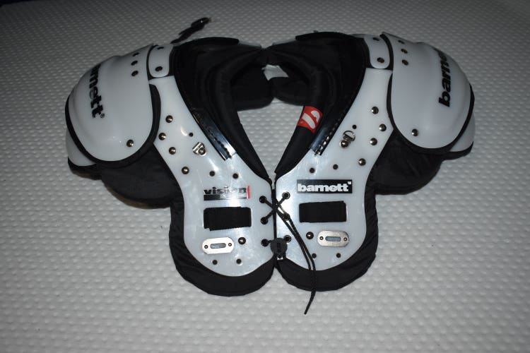BARNETT Vision I Football Shoulder Pads, White, Adult Large (19-20) - New Condition!