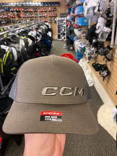 NEW CCM Brown Trucker Snapback Hat OSFA