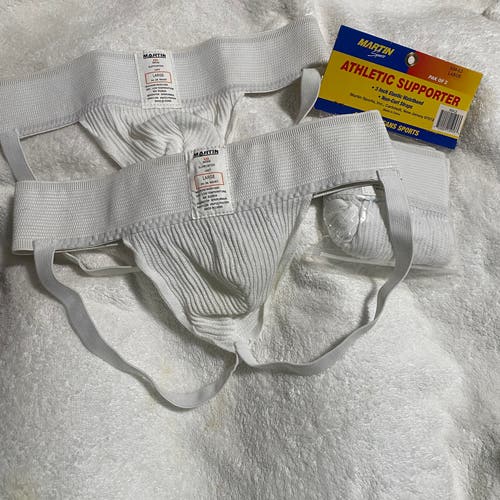 Bundle of 4 Men’s Large MARTIN Jock Straps New. White. Vintage.