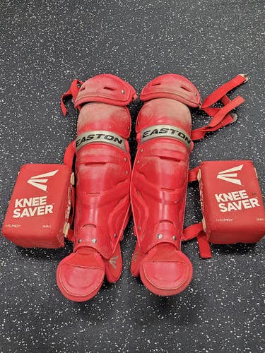 Used Easton GAMETIME SHIN GUARDS Catchers Leg Guards Red Youth 11849-S000041922