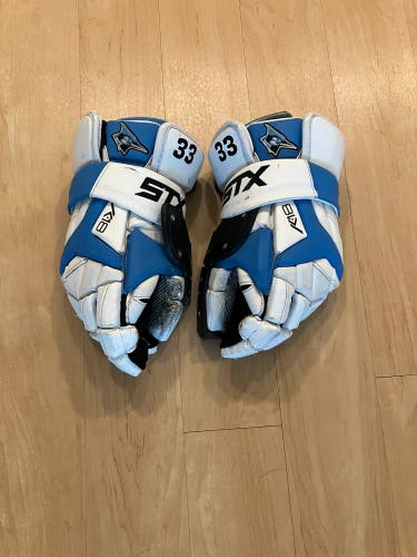 John’s Hopkins STX K18 Lacrosse Gloves Game worn