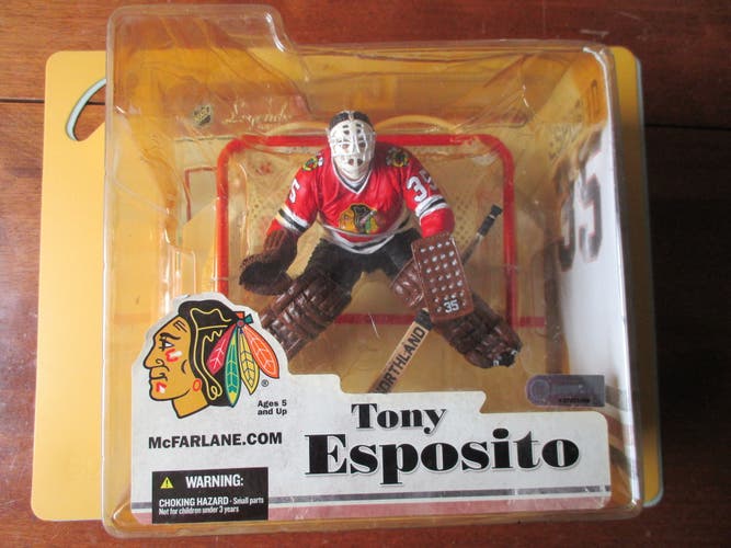 Mcfarlane hockey action figure Goalie Tony Esposito Chicago Blackhawks