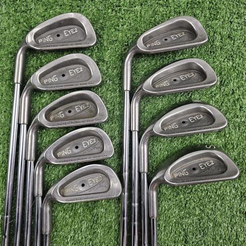 Ping Eye 2 + Plus Iron Set 3-PW SW Black Dot ZZ-Lite Stiff Flex Steel Left LH