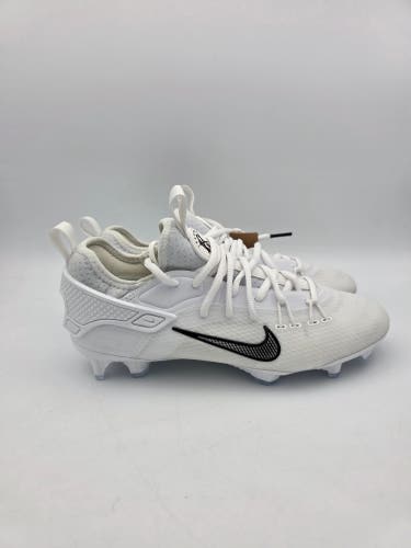 Nike Huarache 9 Elite LAX FD0089-101 White Black Cleats Mens Size 5T