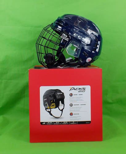Medium Senior CCM Tacks 210 Combo Helmet (New) - Navy