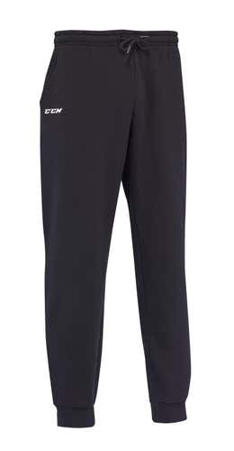 NEW CCM Team Fleece Cuffed Jogger, Black, Sr. Medium