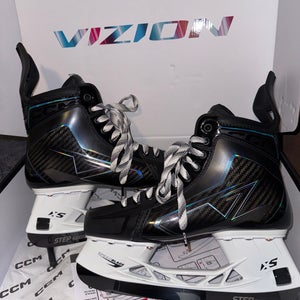 Black 2026 CCM Vizion Hockey Skates Regular Width 7.5 (Used)